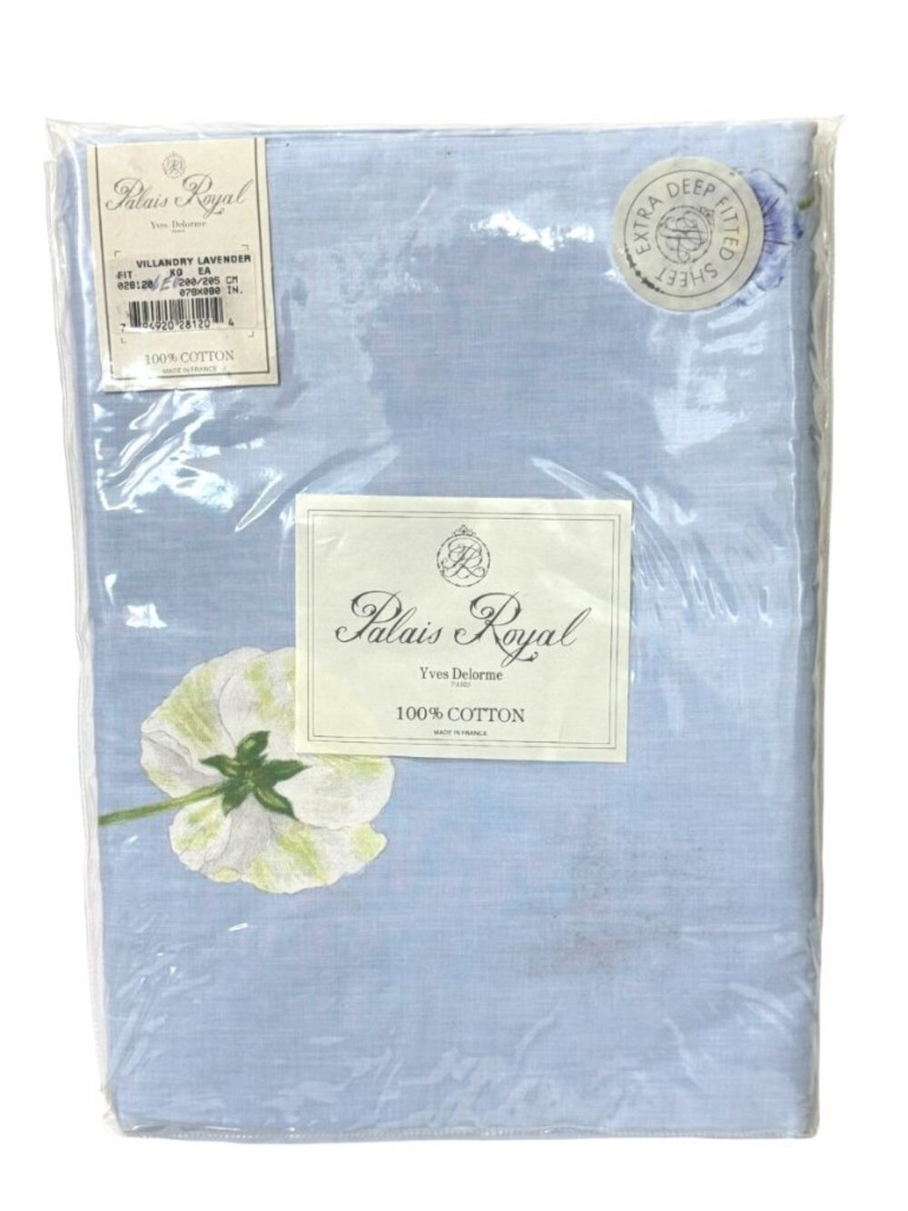 Vintage Yves Delorme Palais Royal NEW Villandry Lavender King Deep Fitted Sheet